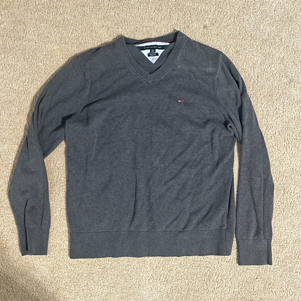 Grey Tommy Hilfiger Vneck Sweater
